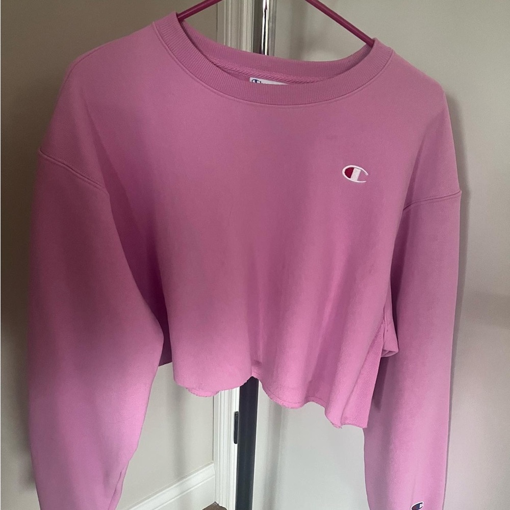 Champion Pink Cropped Sweatshirt